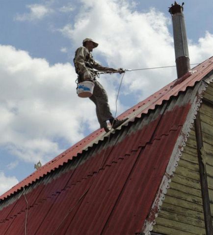 Hogyan és mit kell festeni palatető, pala festés utasításokat, mint a fotó-és videó