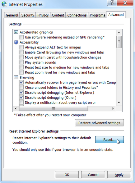 Hogyan javíts Internet Explorer leállt hibaüzenet