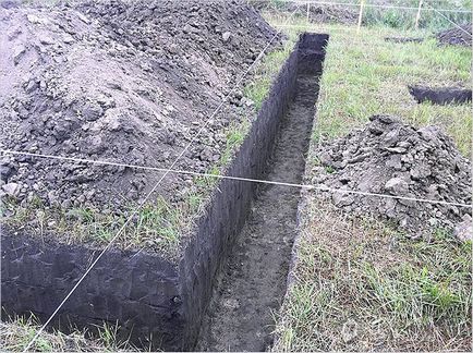 Hogyan kell ásni egy árkot az alapítvány, vízvezeték