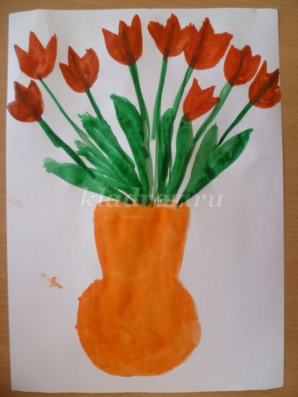 Hogyan kell felhívni egy csokor tulipán a gyerekek lépésről lépésre