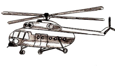 Hogyan kell felhívni a helikopter, a helikopter ceruzarajz szakaszaiban