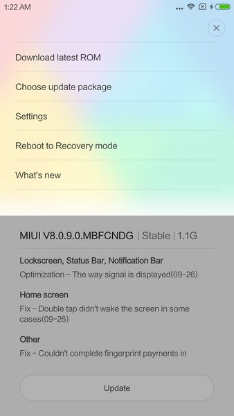 Hogyan lehet frissíteni a firmware-t a telefon MIUI Xiaomi