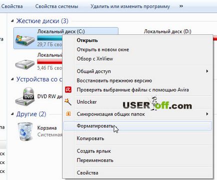 Hogyan kell formázni a meghajtót a Windows 7 BIOS-on keresztül