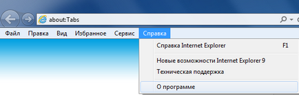 Hogyan látja a változat Internet Explorer a Windows operációs rendszer