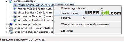 Hogyan lehet engedélyezni wifi a laptop a Windows 7 és 8