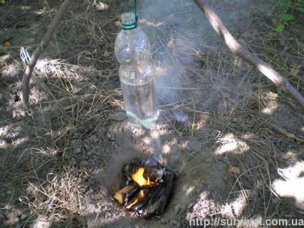 Hogyan vizet forralni egy műanyag palackot a tűz - quaer