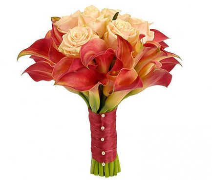 Calla liliomok egy csokor a menyasszony (a menyasszony) Callas a menyasszonyi csokor