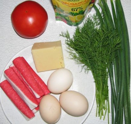 Rák saláta uborka megfelelő receptet egy fotó