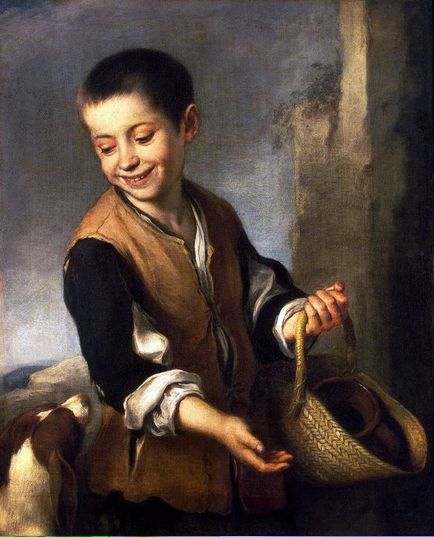 Leírás festmény Bartolomé Esteban Murillo „Fiú kutyával”