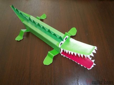 Hack krokodil papír csinál origami gyerekeknek