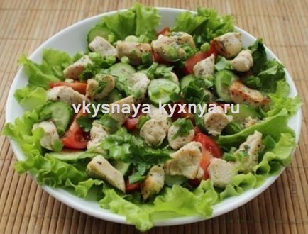 Saláta recept csirke és a friss zöldségek