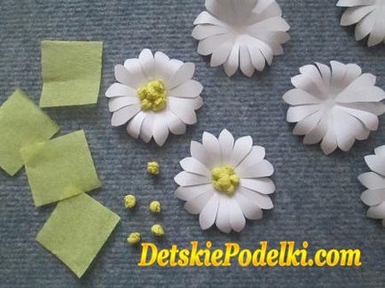 Daisies papír - a gyermekek kézműves