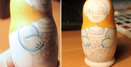 Festés fészkelő babák (matreshkas) festett matryoshka