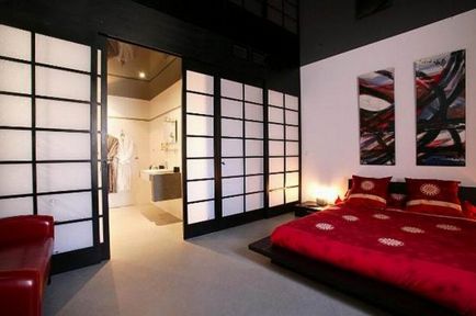 Hálószoba a japán stílusú lakberendezés (a PM-ben a kis szoba) fotó