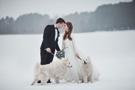 Esküvői fotózás télen ötletek, példák, kellékek