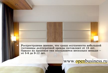 A vállalkozás nyitott mini-hotel