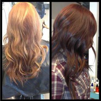 Hair színezés, a haj színezés előtt és után (fotó)