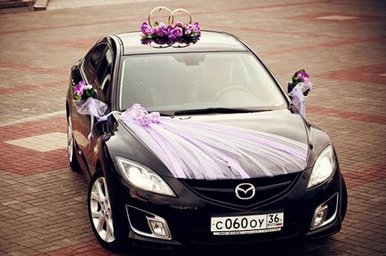 Dekoráció az autó, hogy az esküvő a saját kezével a mester osztály fotók