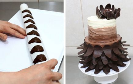 Dekoráció torta kezével csokoládé