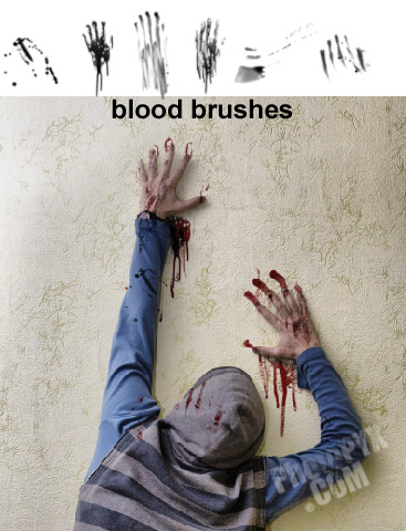 Lecke Photoshop létrehozásához reális vér kefékkel