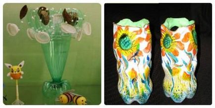 Vázák műanyag palackok