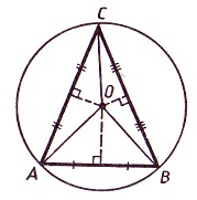 Feliratos, háromszög körülírt körének