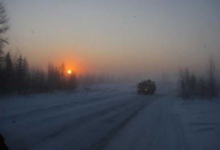 Téli utakon - a fő verőér az északi területek kívül fekszik az úton