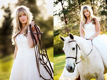 Fehér ló a menyasszony -, hogy az esküvő egy kreatív, utánozhatatlan és exkluzív