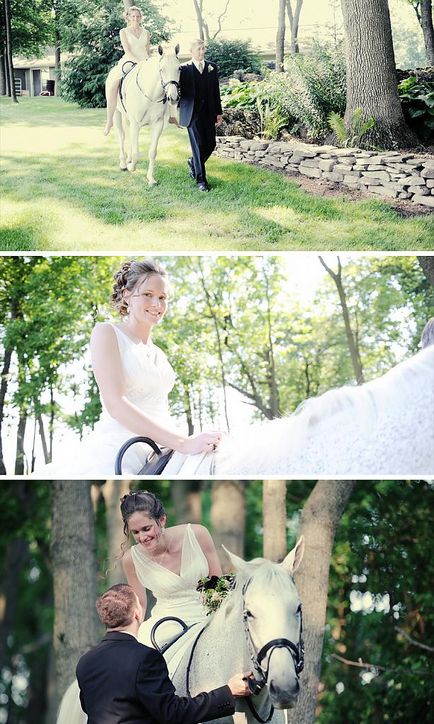 Fehér ló a menyasszony -, hogy az esküvő egy kreatív, utánozhatatlan és exkluzív