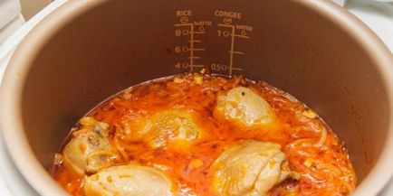 Chakhokhbili csirke Grúz klasszikus recept egy fotó