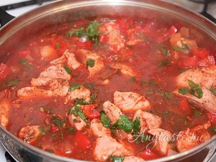 Chakhokhbili Chicken grúz-lépésre recept fotókkal, hogyan kell főzni