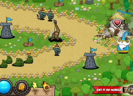 A torony védelmi játék - játék online ingyen védelem a vár (bázis torony védelem)