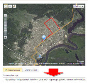 Hogyan adjunk egy térképet a helyszínen Yandex