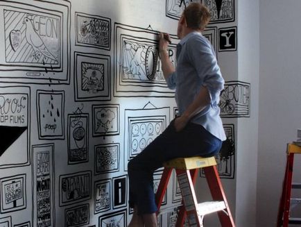 Hogyan kell festeni a falra kezük részletes utasítást nem művészek