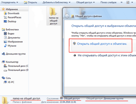 Hogyan lehet megosztani a mappát a Windows 7 egy helyi hálózatban, a setevichok