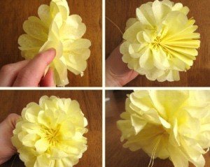 Hogyan készítsünk virágot szalvéták számadatok a kezüket fokozatosan fotók