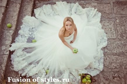 Hogyan válasszuk ki egy esküvői ruha a típusú figura, fúziós stílusok