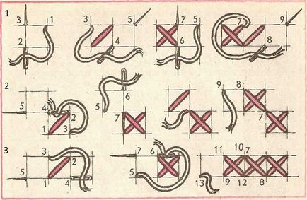 Hogyan hímezni egy kereszt - áramkör kezdőknek lépésről lépésre fotók, videó