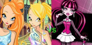 Ki jobban Monster High and Winx, a karakterek harc