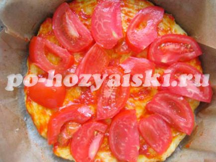 Pizza gombával és paradicsommal recept