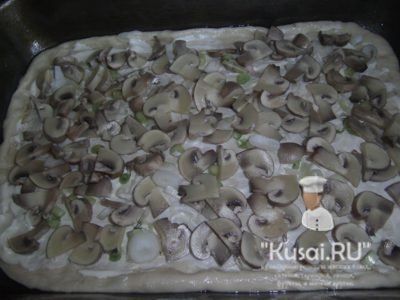 Pizza gombával és paradicsommal - lépésről lépésre recept fotók