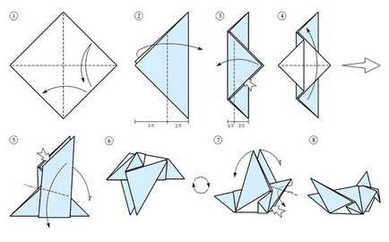 Mesterségek origami papír a gyermekek számára