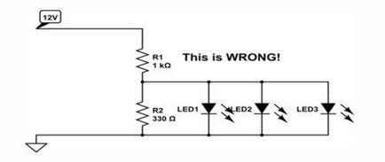 Csatlakozó LED 12 Volt