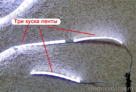 Csatlakoztatása LED csík a kezével (szalag) Csatlakoztatása LED csík a kezével