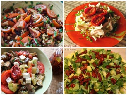 Saláták, aszalt paradicsommal finom receptek fotókkal
