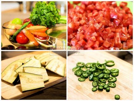 Saláta padlizsán és paradicsom arany receptek fényképpel