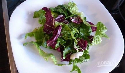 Saláta napon szárított paradicsom - egy lépésről lépésre recept fotók