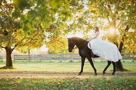 Esküvői fotózást lovakkal - egy romantikus ötletek