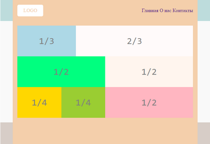 Layout oldalt az oldal segítségével a tömbök