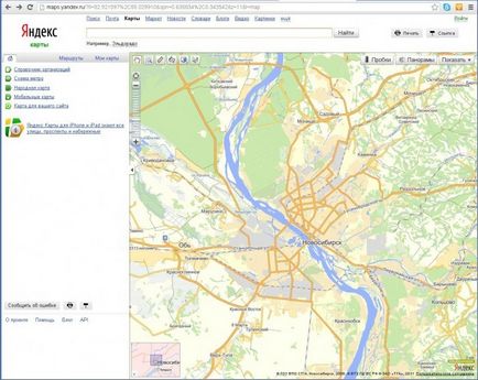 Yandex térképek használata Yandex Maps, a térkép a turisták számára